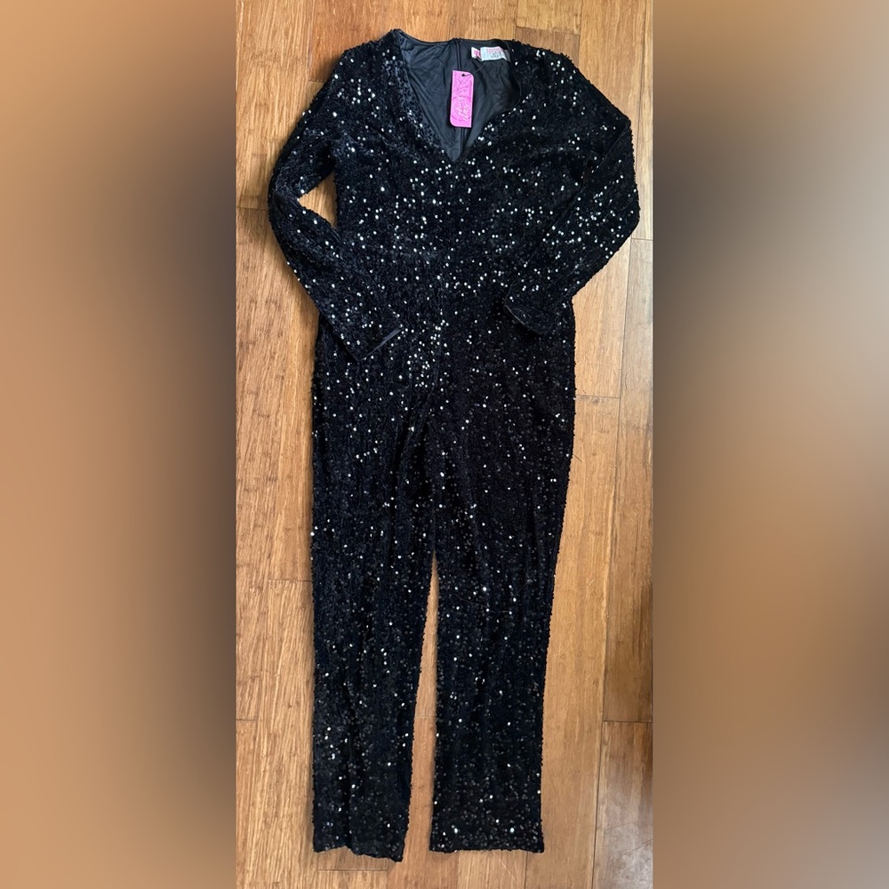 Elegant Black Sequin Jumpsuit